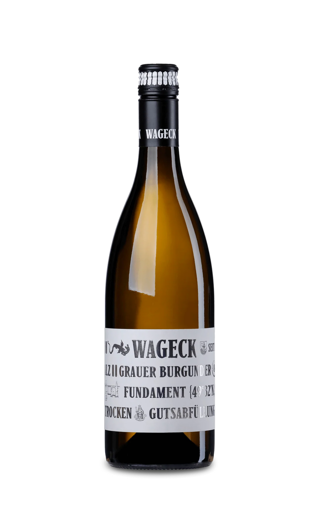 Flasche vom Grauen Burgunder "Fundament" vom Weingut Wageck, Pfalz