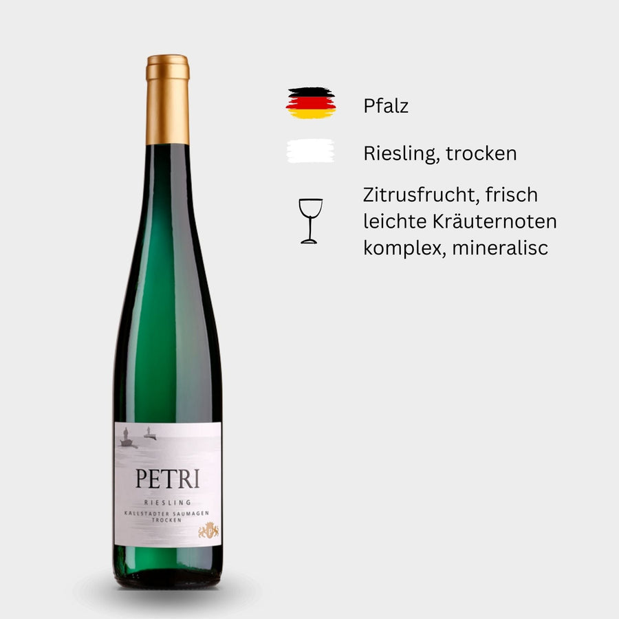 Petri, "Kallstadter Saumagen", Riesling Spätlese trocken, 2018, Pfalz mit Beschreibung